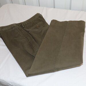 Talbots Women's Stretch Cotton Blend Ankle Pants Olive Green Size 14 Mid Rise